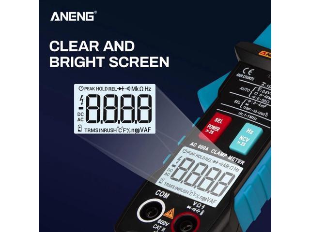 ANENG ST205 4000 Counts Full Intelligent Automatic Range True RMS Digital Multimeter Clamp Meter AC/DC Voltage NCV Resistance Auto Range Flashlight...
