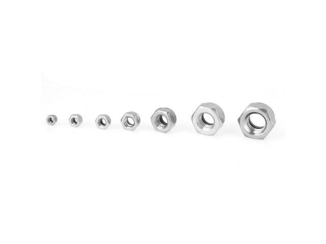 175pcs/set M3 M4 M5 M6 M8 M10 M12 Stainless Steel Hex Nuts Assortment Kit For Screws Woodworking Tools Hardware
