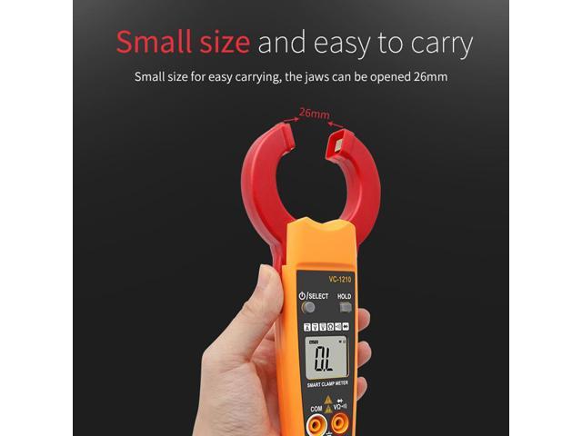VC-1210 Auto Range Pocket Digital Clamp Meter AC / DC Current and Voltage Ampere Ohm Tester Ammeter Multimeter Electrician Tool