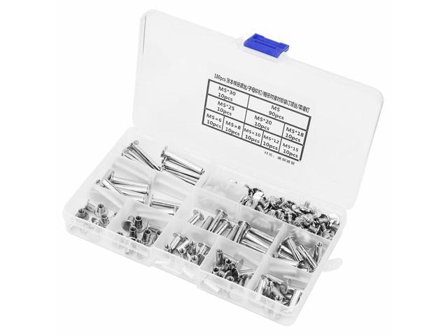 180pcs M5 Rivets Blind Rivet Flat Head Book Album Screw Set DIY Craftmaking Cross Rivets Fastener 2019
