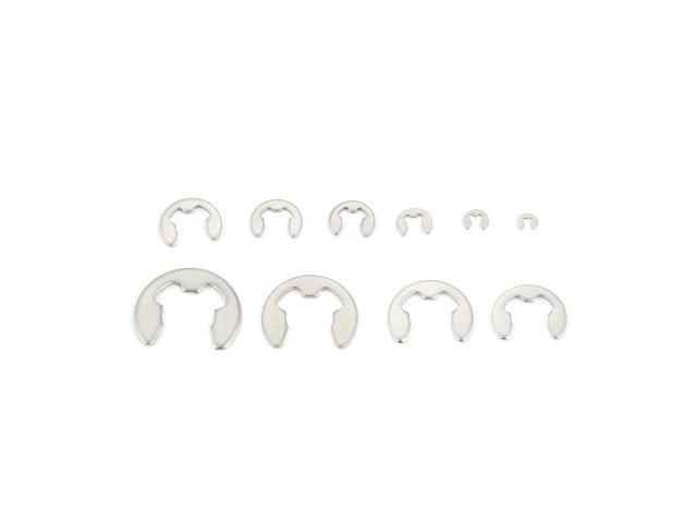 120pcs Stainless Steel SS304 E-Clip E-ring Washers Shaft Retaining Rings Washer Assortment 1.5mm-10mm