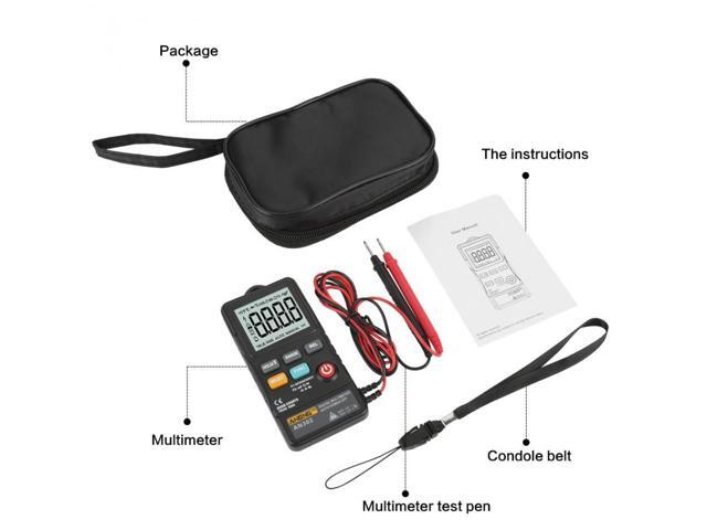ANENG AN302 Digital Multimeter Voltmeter 8000 Counts Ture RMS AC DC Voltage Resistance Meter - Black