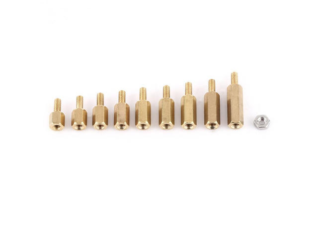 360pcs M2.5 Brass Male-Female Standoff Stainless Steel Hex Nuts Assortment Set Fastener Hardware For Electronic Industry