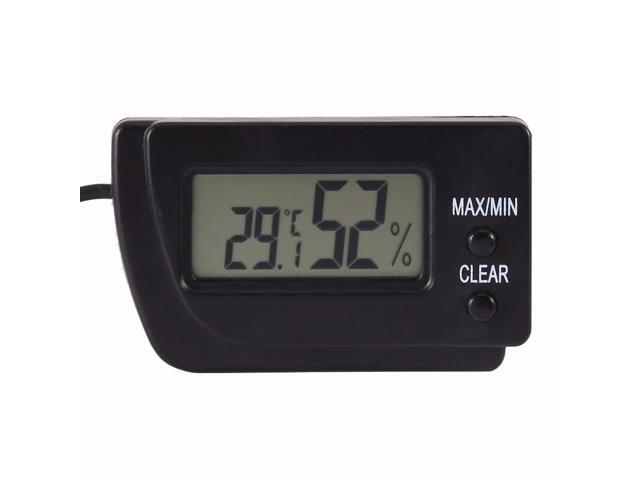 Mini Digital Temperature and Humidity Meter Incubator Pet Dog Tortoise Hatching Eggs Sensor Thermometer Temperature Recorder - Black