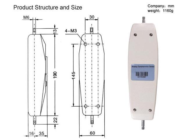 ELECALL NK-300 Analog Dynamometer Force Measuring Instruments Thrust Tester Analog Push Pull Force Gauge Tester Meter