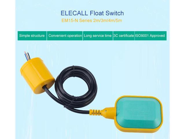 ELECALL Water Level Controll Liquid Float Switch Contactor Sensor 3m Cable