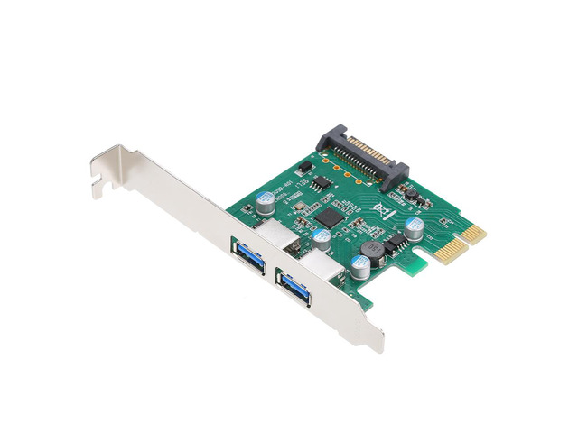 Super Speed USB3.0 PCI-E Expansion Card Adapter External 2 Port USB 3.0 Hub PCI-E Card 4Pin Power Connector for PC Computer