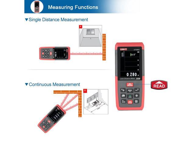 UNI-T UT396A Laser Distance Meter 80M Rangefinder Digital Laser Tape Range Finder Trena Ruler Build Measure Roulette Tool