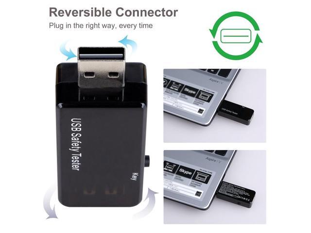 USB Digital Tester Current Voltage Monitor DC 5.1A 30V Amp Voltage Meter Test Speed of Chargers Cables Capacity of Power Banks Black