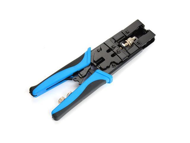 Adjustable Coax Compression Crimping Tool Cable Wire Cutter Stripper Strippers Multitools Pliers Hand Tools Crimper For RG 58 6 - Blue & Black