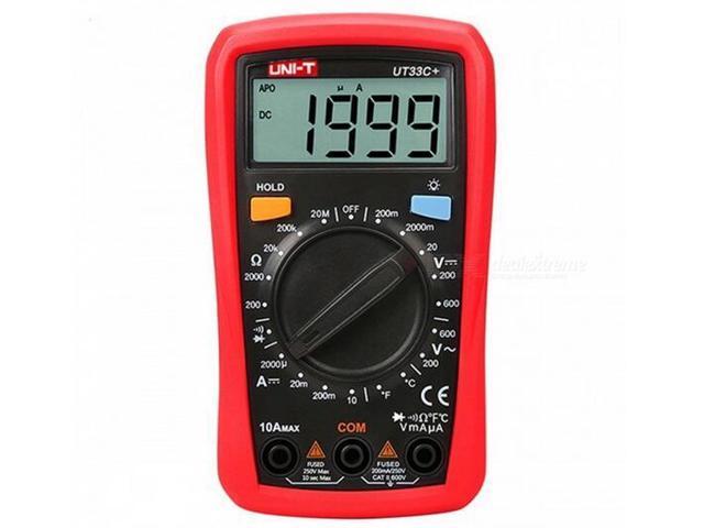 UNI-T UT33C+ Portable Digital Multimeter with Backlight Function - Red + Black