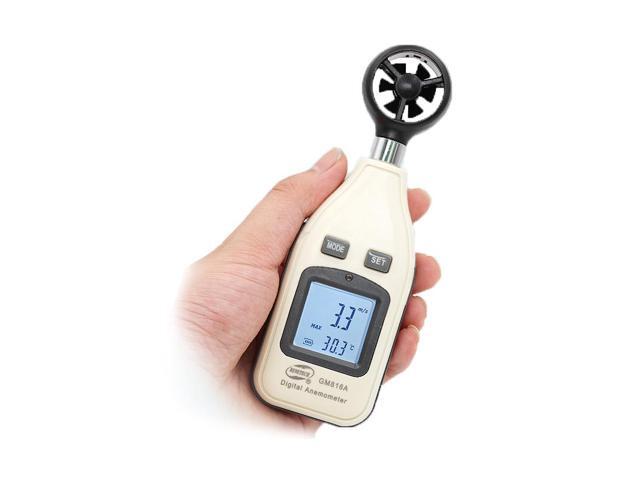 GM816A Portable Anemometer Anemometro Thermometer Wind Speed Gauge Meter Windmeter 30m/s LCD Digital Hand-held Measure Tool