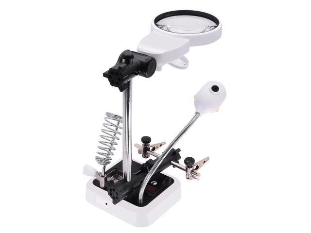 DIY PCB Soldering Desk Magnifier Warm and Cold ColorTemperature LED Light Soldering Iron Helping Hands Auxiliary Clamp Alligator Clip Third Hand...