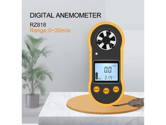 Anemometer Wind speed Handheld Digital Wind Speed Meter Portable Anemometer Sensor Wind Speed RZ818 0-30M/S Wind Meter