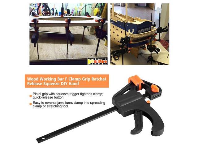 4 Inch 19cm length Quick Ratchet Release Speed Squeeze Wood Working Work Bar Clamp Clip Kit Spreader Gadget DIY Hand tool