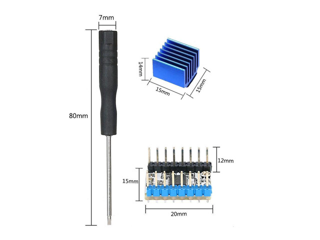 3D Printer Stepper Motor Driver TMC2208 V1.2 Stepstick Mute Driver Module with Heat Sink Screwdriver Ultra-Silent Stepper Motor Driver Chip 1pcs