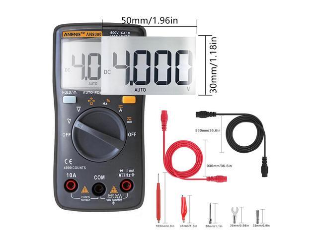 ANENG AN8000 Digital Multimeter 4000 Counts Profesional Capacitor Tester Esr Meter Richmeters Inductance Meter Tester - Black