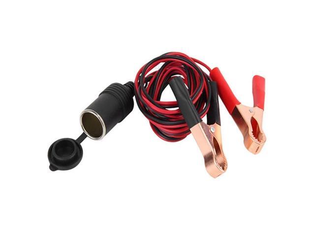 Cigarette Lighter Battery Clip-on Car Cigarette Lighter Socket 50A 18AWG Adapter Car Battery Pump Alligator Extension Cord with Battery Clamp
