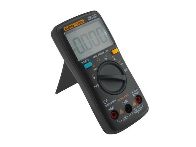 AN8001 Capacitor Tester Digital Multimeter Profesional 6000 Counts Esr Meter Richmeters Voltage Current Clamp Be True Leads - Black