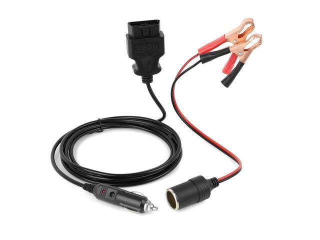 OBD? Vehicle ECU Emergency Power Supply Cable Car Memory Saver (3Meter) Cable Adapter with Alligator Clip-On Cigarette Lighter Power Socket