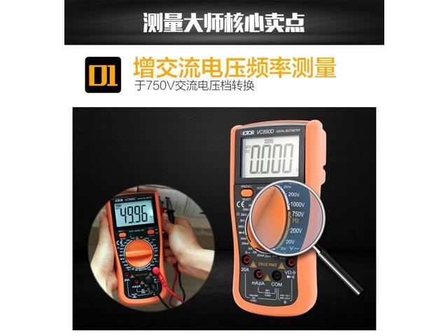 VICTOR VC890D Digital Multimeter True RMS 2000uF Backlight Tester Capacitance Meter
