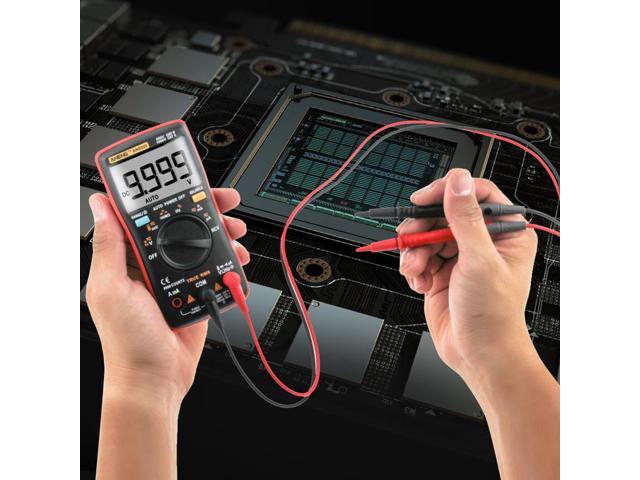 ANENG AN8009 True-RMS Digital Multimeter Transistor Tester Capacitor Tester Automotive Electrical Capacitance Meter Temp Diode - Red