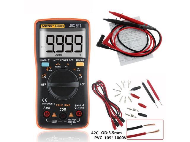 ANENG AN8009 True-RMS Digital Multimeter Transistor Tester Capacitor Tester Automotive Electrical Capacitance Meter Temp Diode - Orange