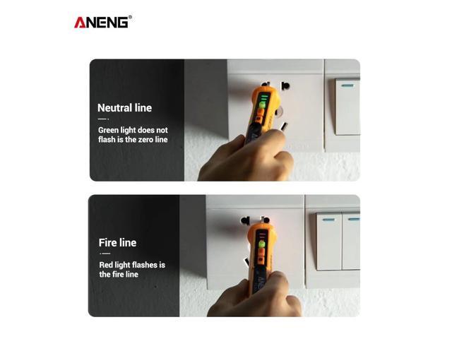 ANENG AC 12V-1000V Non-Contact Digital Voltage Teste Pen Volt Detector Pen Adjustable Range Siren Light Alarm Multimeter Outlet Tester Circuit...