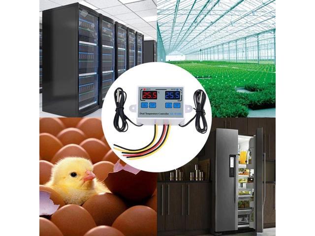Dual Digital Thermostat Temperature Controller Two Relay Output Thermoregulator for incubator Heating Cooling XK-W1088 - AC110V-220V