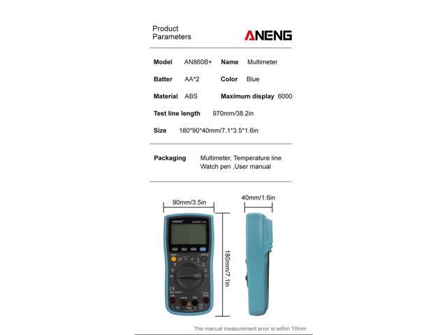ANENG AN860B+ Tester Digital Multimeter Profesional 6000 Counts Detector Tester Peak Multimetro Meter Analogico Esr Lcr Meter - Blue