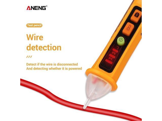 ANENG AC 12V-1000V Non-Contact Digital Voltage Teste Pen Volt Detector Pen Adjustable Range Siren Light Alarm Multimeter Outlet Tester Circuit...
