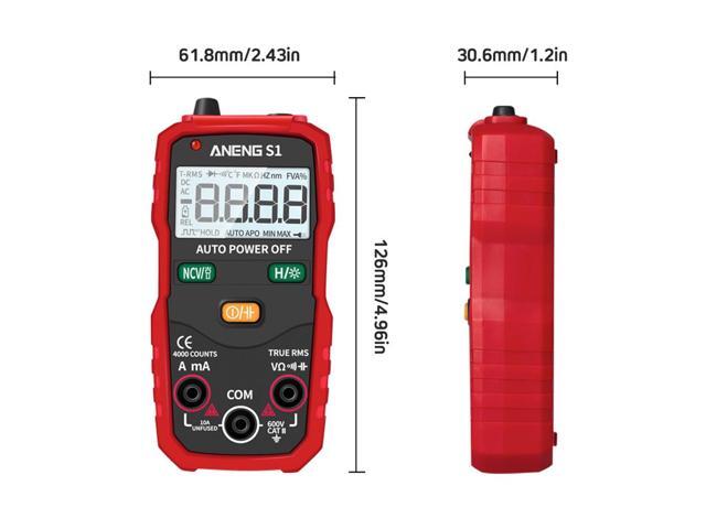 ANENG S1 Digital Multimeter True RMS Auto Range Professional LCD Automatic Smart Multimeters Voltage Ammeter Tester - Red