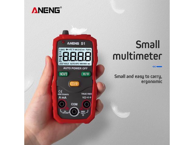 ANENG S1 Digital Multimeter True RMS Auto Range Professional LCD Automatic Smart Multimeters Voltage Ammeter Tester - Red