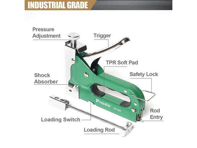 Pro'sKit CP-395 Heavy Duty Nail Staple Gun 3 in 1 Furniture Stapler For Wood Door Upholstery Framing Rivet Gun Kit Nailers Rivet