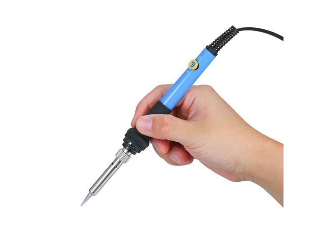Electric Soldering Iron Kit 60W Adjustable Temperature Welding Tool with 5 Piece Solder Iron Tips Portable PU Carry Bag