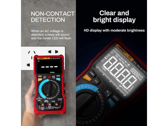 ANENG V8 Digital Multimeter Profesional 8000 Counts True RMS Transistor Tester Analog Transistor Multimetro Multimetr Multiteste - Red
