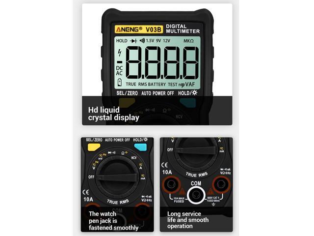 ANENG V03B LCD Analog Digital Multimeter Tester 4000 Counts Multimetro Esr Meter Multimeter Auto Power Off Peak Auto Meter - Black