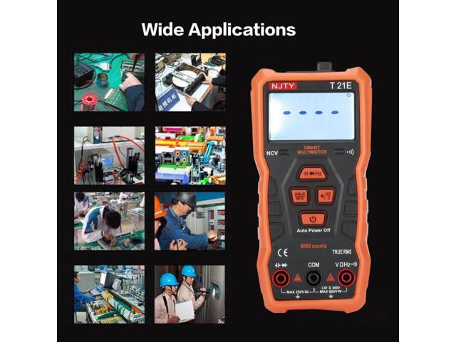 T21E 5999 Counts Backlight NCV Digital Multimeter AC/DC Voltmeter True RMS Diode Resistence Cap HZ Tester Data Hold