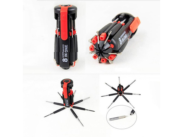 8 In 1 Multifunctional Screwdriver Combination All-In-One Repairing Tools With 7 Screw Heads Hand Tools