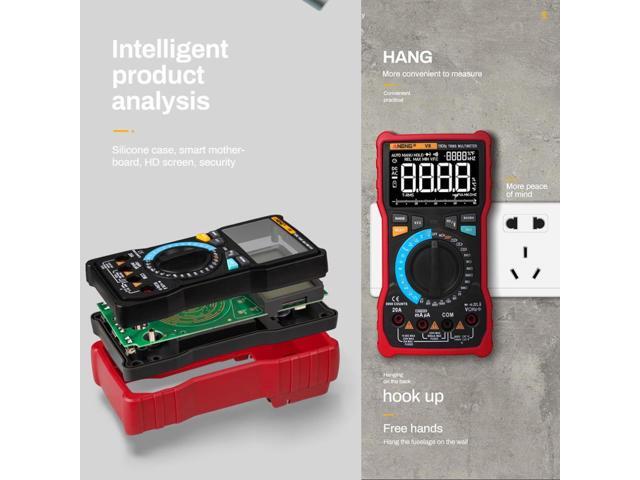 ANENG V8 Digital Multimeter Profesional 8000 Counts True RMS Transistor Tester Analog Transistor Multimetro Multimetr Multiteste - Red