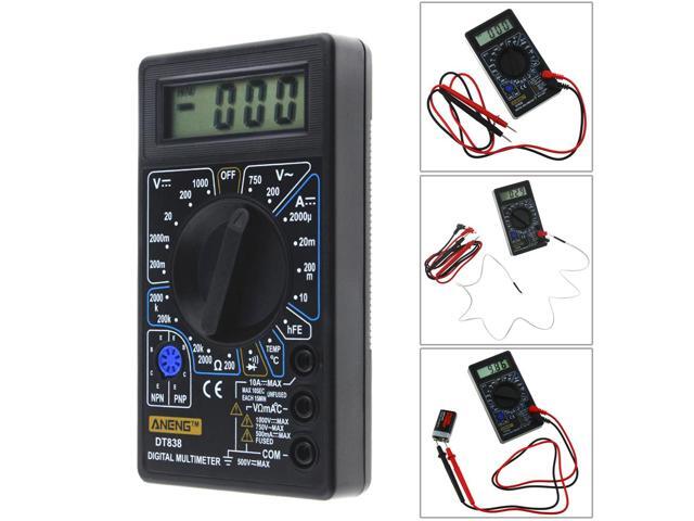 Aneng DT-838 LCD Digital Multimeter Electric Voltmeter Ammeter Tester AC/DC 750/1000V Amp Volt Ohm Portable Electric Multi Tester Tool