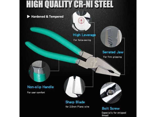 Pro'sKit PM-921 8' Labor-Saving Leverage Steel Wire Pliers Multifunctional Electrician Wire Stripping Multitooth Pliers Cable Cutters
