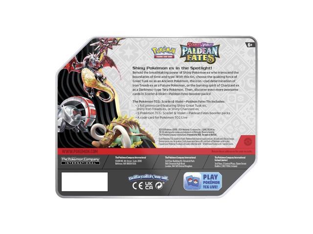 Pokemon Scarlet & Violet Paldean Fates Tin Shiny Great Tusk ex