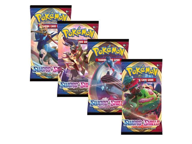 Pokemon SS1 Sword & Shield Art Set 4 Booster Packs (One of Each Artwork)