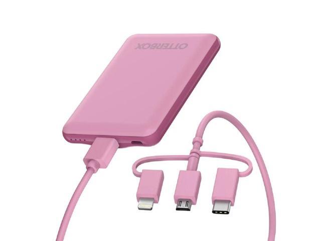 OtterBox Portable Charging Kit 5,000 mAh with 3-in-1 Cable - Cake Pop (Pink)