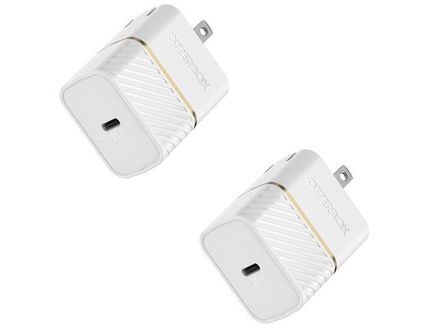OtterBox Fast Charge USB-C Wall Charger 20W, Two-Pack - Cloud Dust White