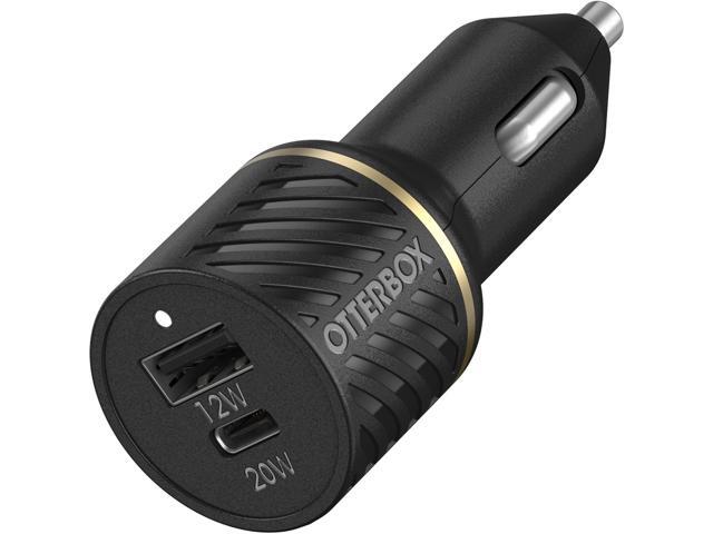 OtterBox USB-C + USB-A Dual Port 32W Car Charger - Black Shimmer