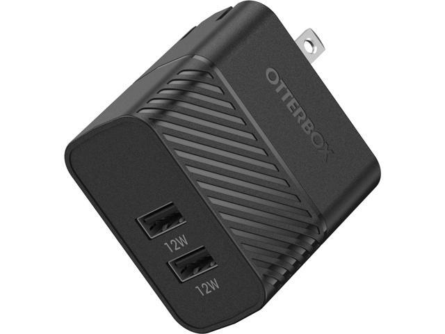 OtterBox USB-A Dual Port Wall Charger, 24W Combined - Black