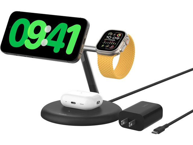 Belkin BoostCharge Pro 3-in-1 Magnetic Charging Stand - Black