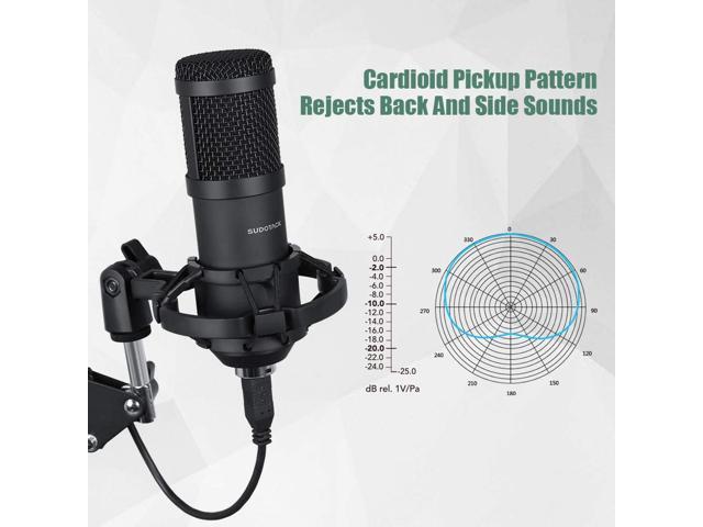 USB Streaming Podcast PC Microphone, SUDOTACK professional 192KHZ/24Bit Studio Cardioid Condenser Mic Kit with sound card Boom Arm Shock Mount Pop...